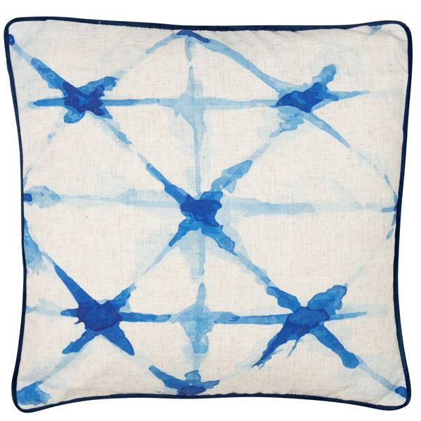 Shibori Tie-Dye Faux Linen Cushion